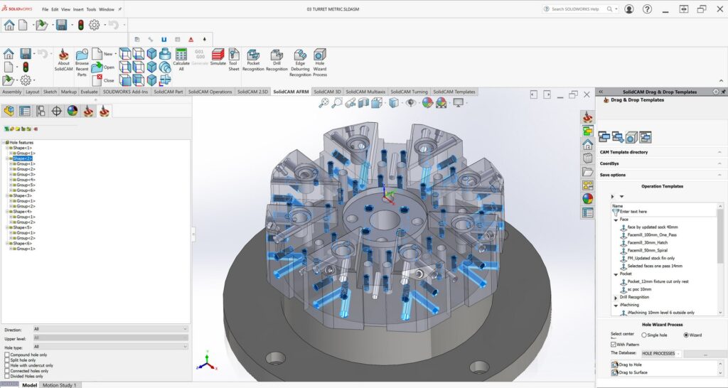 SolidCAm AFRM vát mép tự động