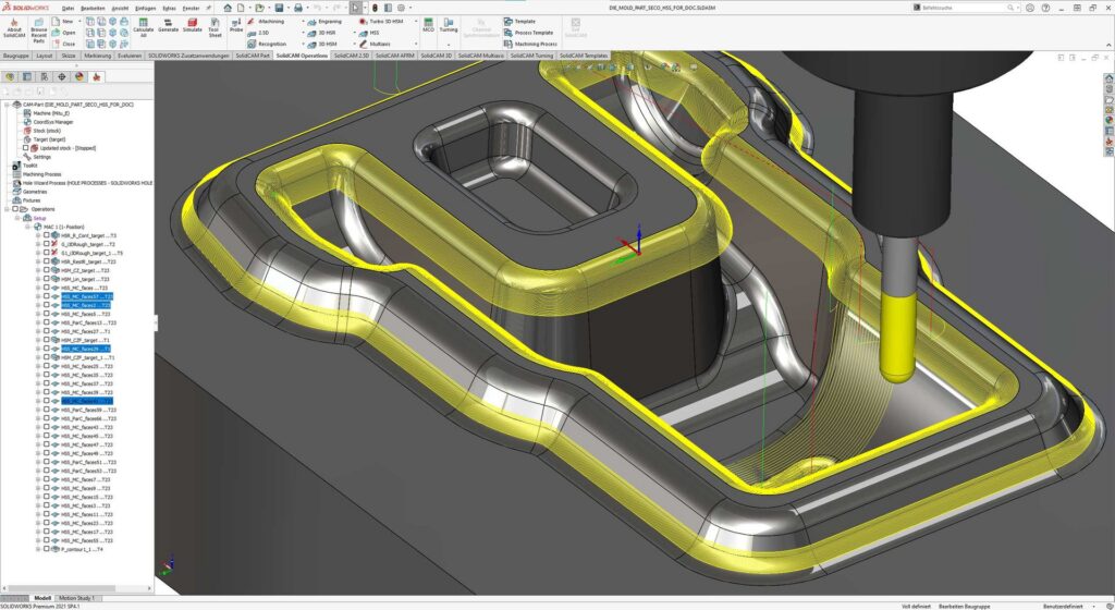 Hss SolidCAM gia công bề mặt hiệu quả